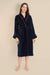 Duchess Navy Womens Dressing Gown - Model Front | Bown of London